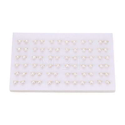 Brass & Natural Pearl Stud Earrings PEAR-N020-WX09-1