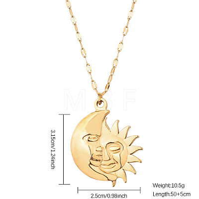 Golden Stainless Steel Pendant Necklace SA1727-1-1