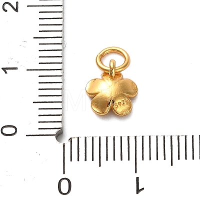 925 Sterling Silver 5-Petal Flower Charms STER-U009-01G-01-1