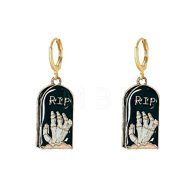 Halloween Alloy Enamel Hoop Earrings FS-WG6BEC1-04-1