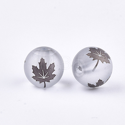 Autumn Theme Electroplate Transparent Glass Beads EGLA-S178-01-01A-1