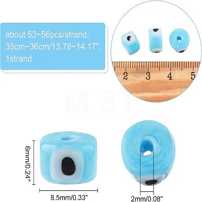 Nbead Handmade Evil Eye Lampwork Beads Strands LAMP-NB0001-49A-1