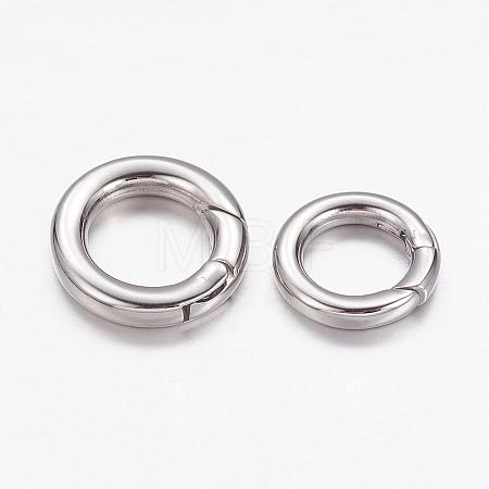 Tarnish Resistant 304 Stainless Steel Spring Gate Rings STAS-D070-01P-1-1
