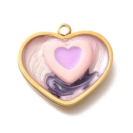 Brass Enamel Pendants STAS-Q347-01G-B-1-1