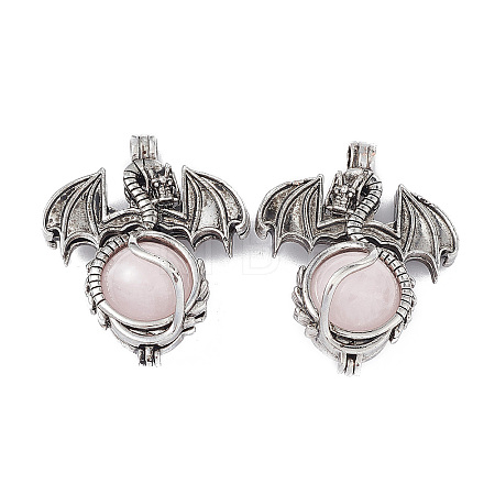Natural Rose Quartz Pendants G-P491-02AS-08-1