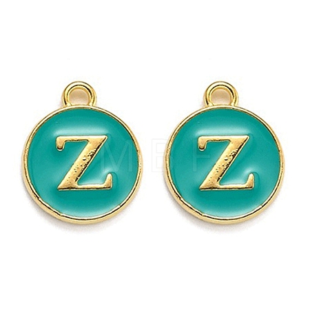 Golden Plated Alloy Enamel Charms ENAM-Q437-15Z-1