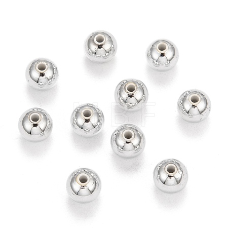 Plating Plastic Acrylic Round Beads PACR-L003-10mm-S-1