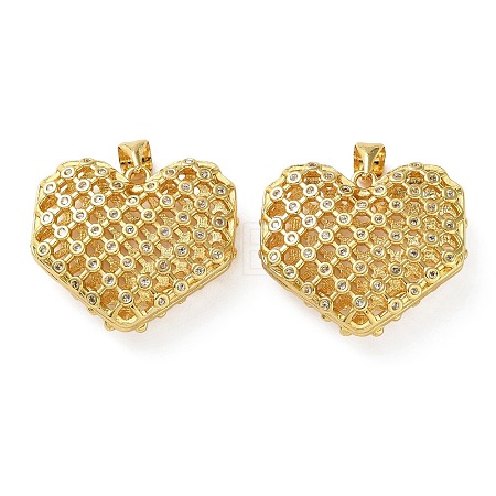 Brass Micro Pave Clear Cubic Zirconia Pendants KK-D221-19G-07-1