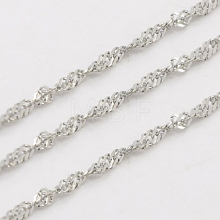 Non-Tarnish 3.28 Feet 304 Stainless Steel Singapore Chains X-CHS-K001-15-1