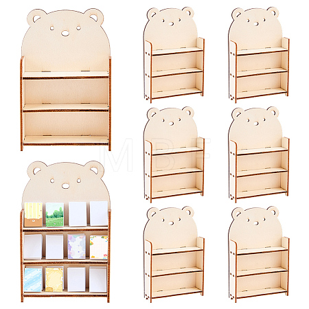 8 Sets 3-Tier Wooden Display Riser Stands for Jewelry Cosmetic Glasses ODIS-FG0002-20-1