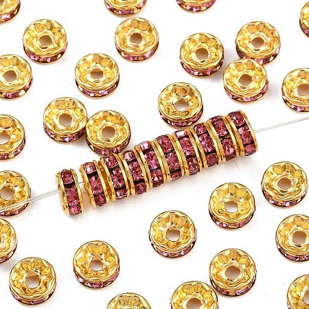Brass Rhinestone Spacer Beads RB-A014-Z8mm-23G-1