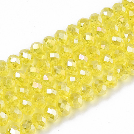 Electroplate Glass Beads Strands EGLA-A034-T4mm-B21-1