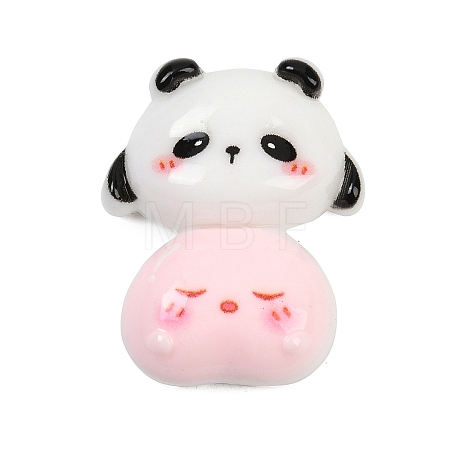 Pink Opaque Panda Resin Cabochons CRES-P037-02C-1