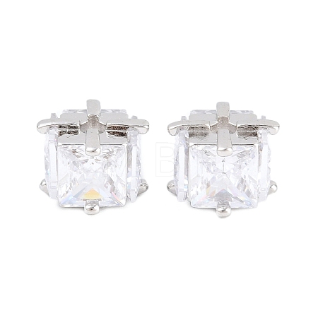 Brass Clear Cubic Zirconia Beads KK-B186-21C-P-1