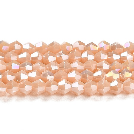 Opaque Solid Color Electroplate Glass Beads Strands GLAA-F029-P4mm-A06-1