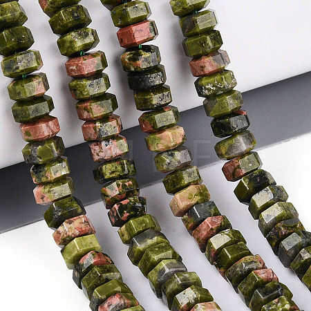 Natural Unakite Beads Strands G-N357-14A-10-1