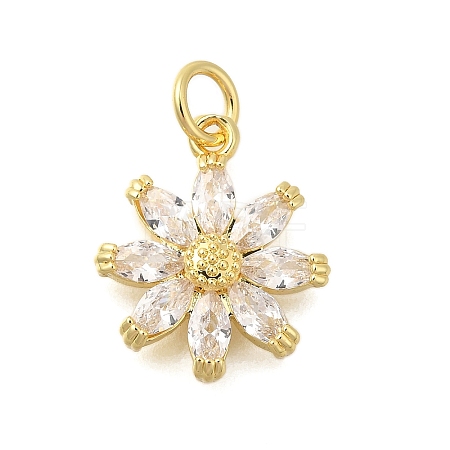 Rack Plating Brass Micro Pave Cubic Zirconia Pendants KK-I716-01G-01-1