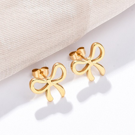 304 Stainless Steel Stud Earrings for Women EJEW-K306-17G-1
