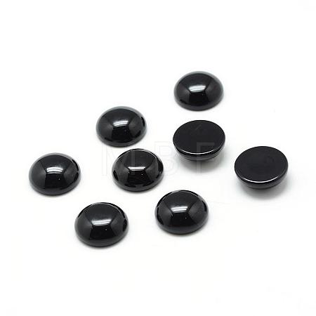 Dyed & Heated Natural Black Agate Gemstone Cabochons G-T020-6mm-11-1