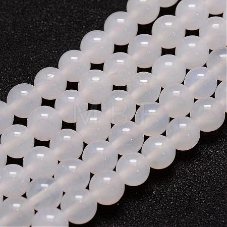 Natural White Agate Bead Strands G-G880-03-6mm-1