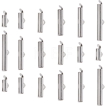 96Pcs 6 Size 304 Stainless Steel Slide On End Clasp Tubes STAS-SC0007-72-1