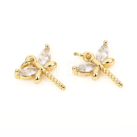 Brass Micro Pave Cubic Zirconia Charms ZIRC-L096-06G-1