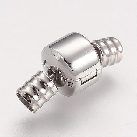 Tarnish Resistant 304 Stainless Steel European Clasps with Cord Ends STAS-F083-12P-1