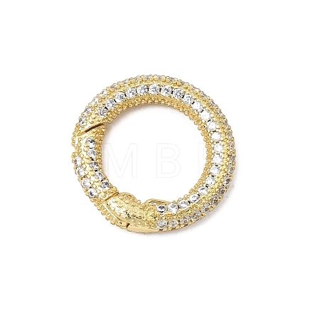 Brass Micro Pave Clear Cubic Zirconia Spring Gate Rings CU-CBA7D5E-04B-G-1