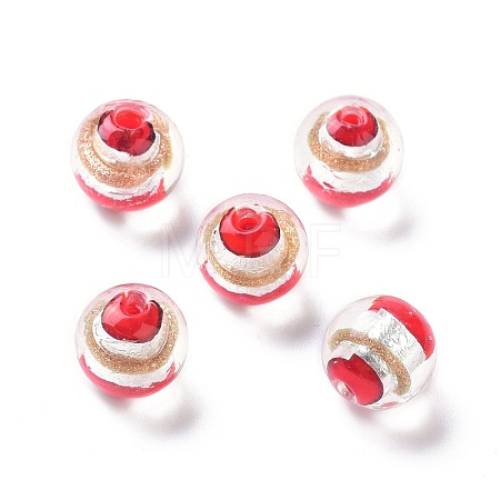 Handmade Silver Foil Lampwork Beads GLAA-Z001-05F-1