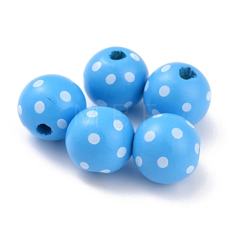 Dyed Natural Wooden Beads WOOD-O005-01F-1