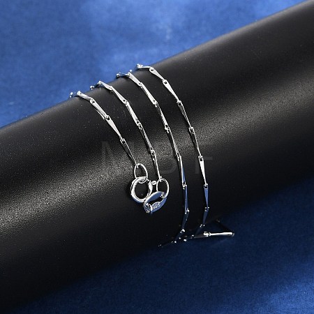 925 Sterling Silver Twisted Bar Link Chain Necklaces NJEW-H056-01A-P-1