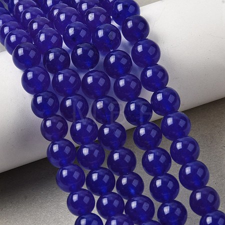 Natural White Jade Beads Strands G-H348-8mm-07-1