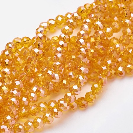 Electroplate Glass Beads Strands X-EGLA-D020-6x4mm-51-1