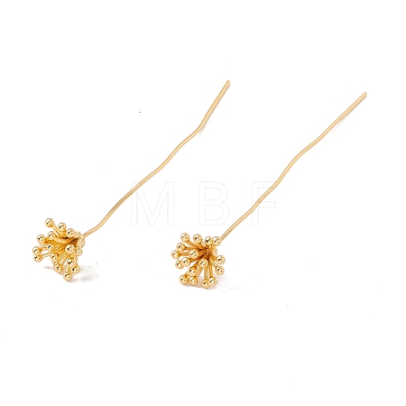 Brass Flower Head Pins FIND-B009-04G-1