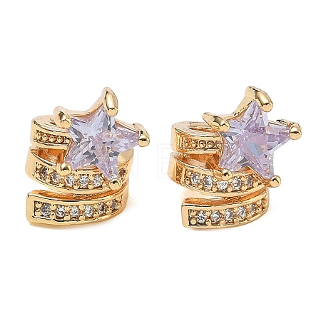 Brass Micro Pave Cubic Zirconia European Beads CU-CBAB0CF-08G-01-1