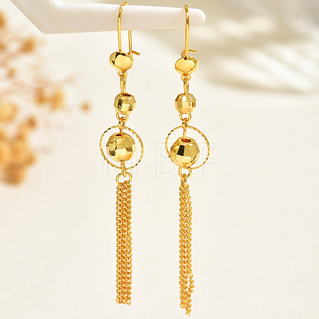 Brass Tassel Hoop Earrings EV2364-3-1