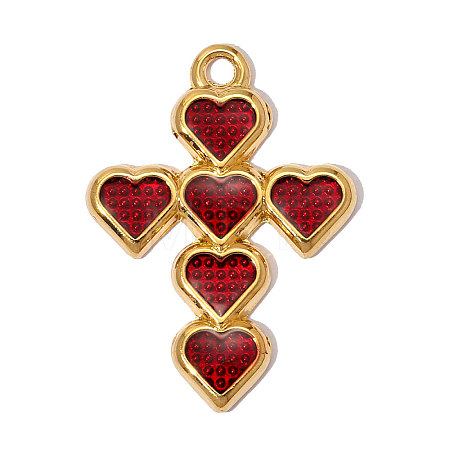 304 Stainless Steel with Enamel Pendants SA-OY002-32G-02-1