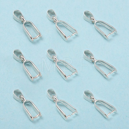 Silver Color Plated Brass Ice Pick Pinch Bails X-KK-K802-S-1