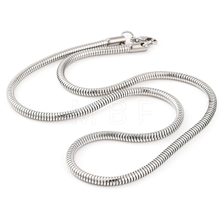 201 Stainless Steel Round Snake Chain Necklaces for Women NJEW-G140-06E-P-1-1