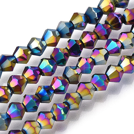 Electroplate Glass Bead Strands X-EGLA-R094-4mm-02-1