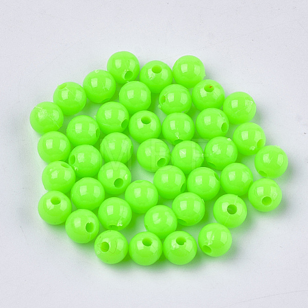 Opaque Plastic Beads X-KY-T005-6mm-609-1