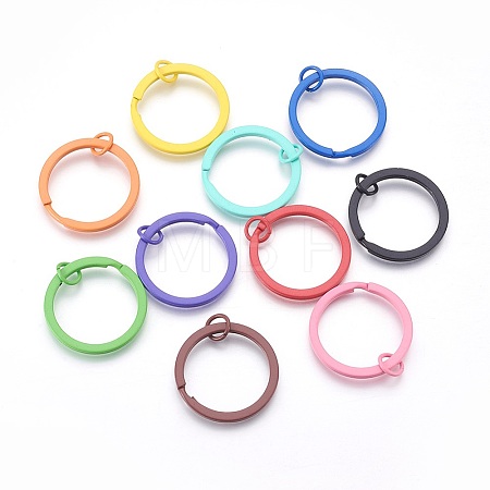 Spray Painted Iron Split Key Rings IFIN-L038-M-FF-1