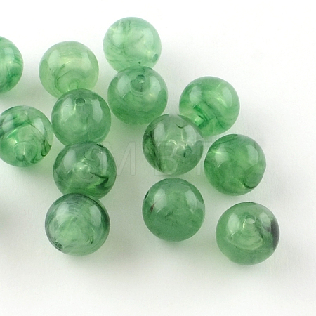 Round Imitation Gemstone Acrylic Beads OACR-R029-8mm-08-1