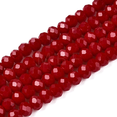 Opaque Solid Color Imitation Jade Glass Beads Strands EGLA-A044-P4mm-D02-1