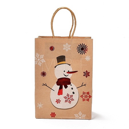 Christmas Theme Hot Stamping Rectangle Paper Bags CARB-F011-02E-1