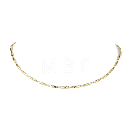 304 Stainless Steel Rectangle link Chain Necklaces NJEW-JN04746-02-1