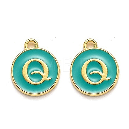 Golden Plated Alloy Enamel Charms ENAM-Q437-15Q-1