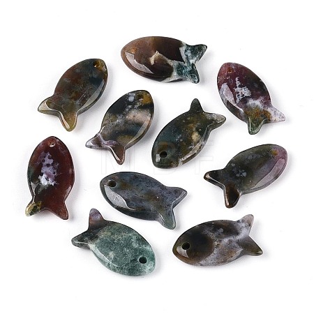 Natural Indian Agate Pendants G-N342-106E-1