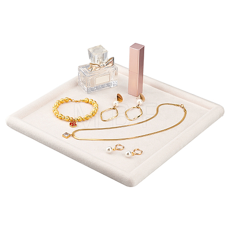 Square Wood Covered with Velvet Jewelry Display Trays ODIS-WH0329-41B-1