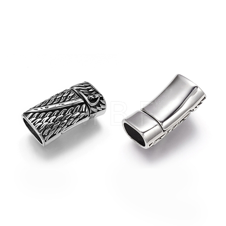 304 Stainless Steel Magnetic Clasps with Glue-in Ends STAS-E136-31-1